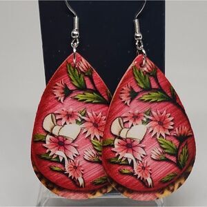 Spring‎ flowers earrings teardrop dangle new e8